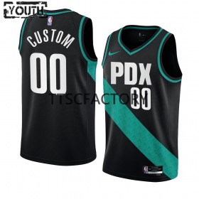 Dres Portland Trail Blazers Prilagođeni Nike 2022-23 City Edition Crno Swingman - Dječji